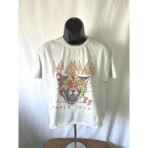 Def Leppard ’83 World Tour Retro Brand Tee Womens Med White